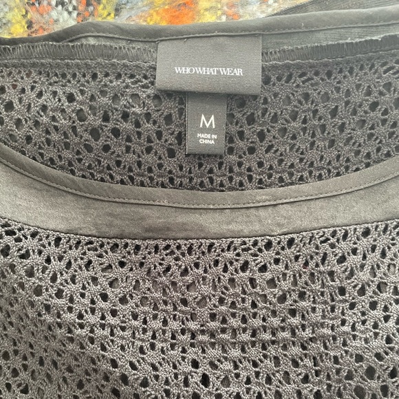 WHO WHAT WEAR satin and crochet ruffle dress - Picture 4 of 4